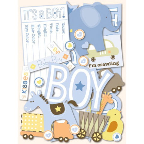 embellishments for cardmaking,crafts 10pcs Baby Boy in Cot Wooden Die Cuts 